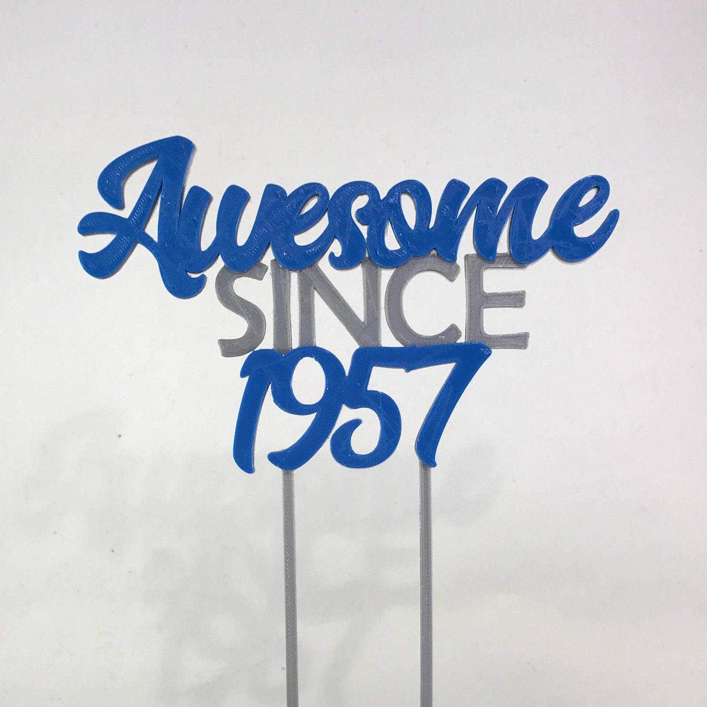 Awesome since 1957 - Birthday Cake Topper - 60th/18th/21st/30th/40th/50th/70th - Fully Personalised - Cake Decorations - Party Supplies