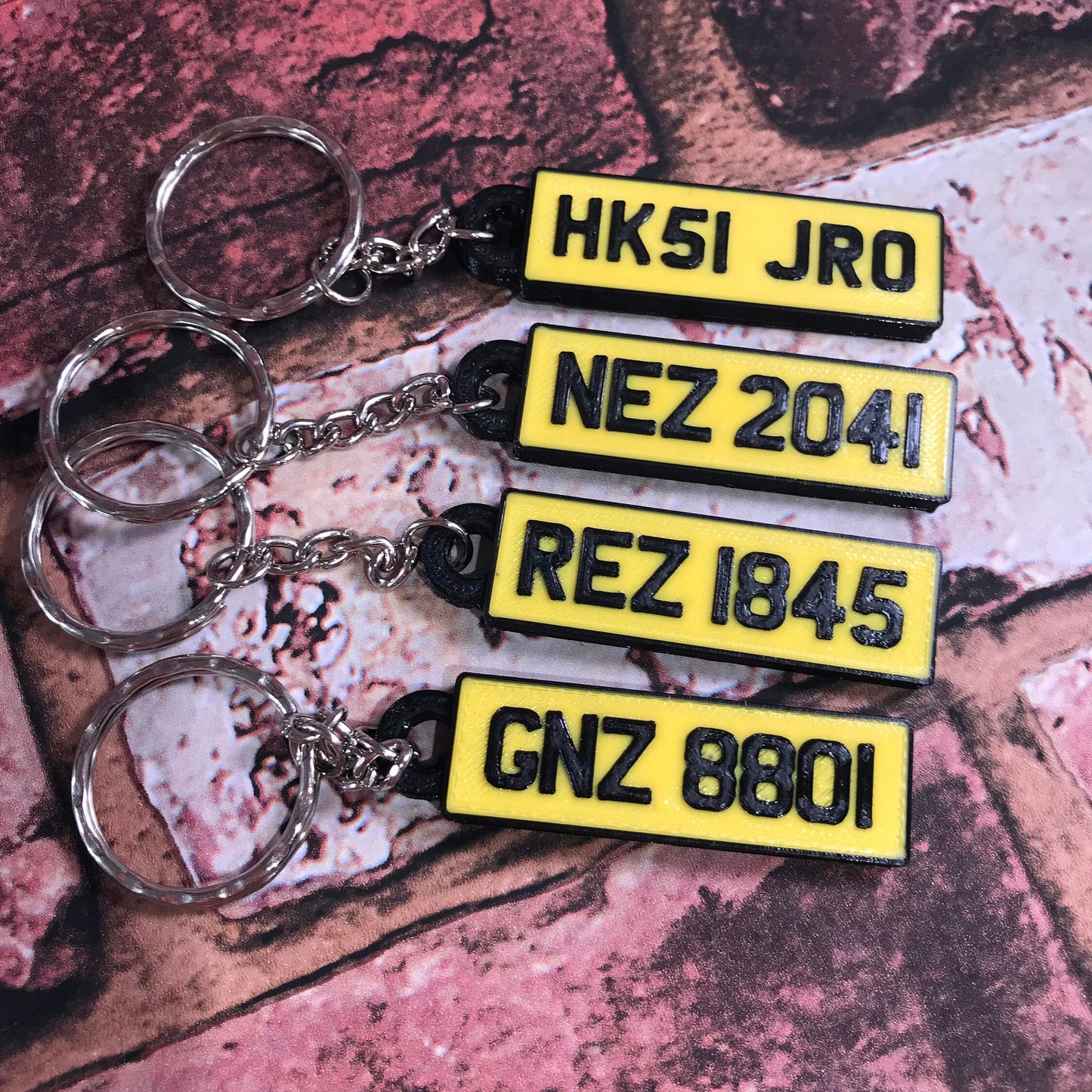 Numberplate Keyring - Keychain - Personalised 3D Printed - Hire Car - Car Business - Fun Gift - Stocking Filler - Gifts for him