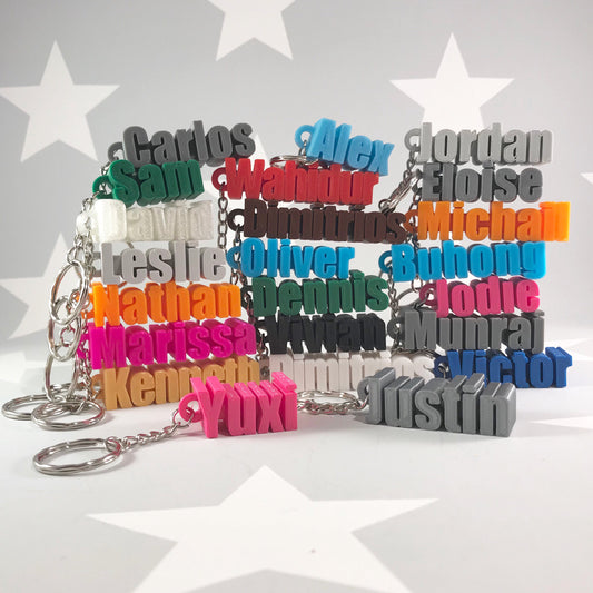 Keyring - Keychain - Personalised 3D Printed - Party Bag Fillers - School Bag - Birthday - Small Gifts - Stocking Stuffers / Fillers