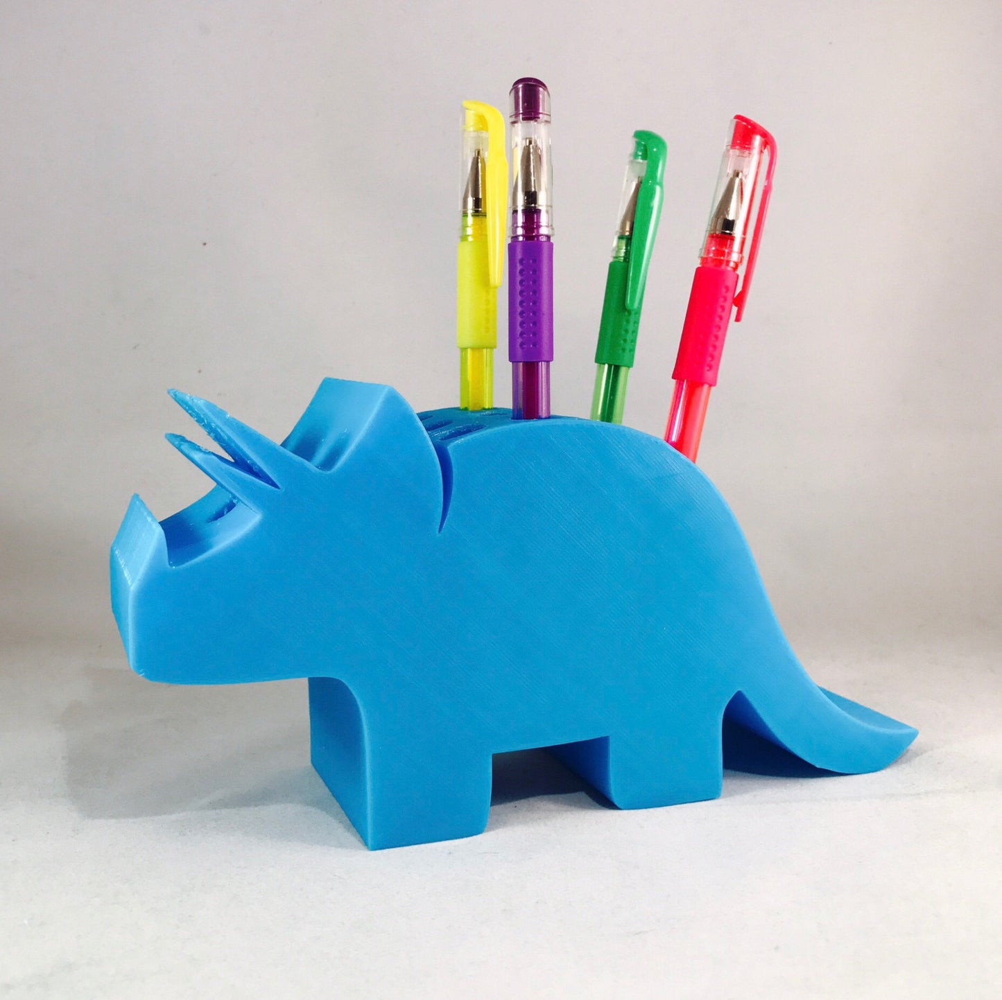 Triceratops Dinosaur Pen/Pencil/Crayon Pot - 3D Printed - Children - Kids - Art - Desk - Stationary - Personalised