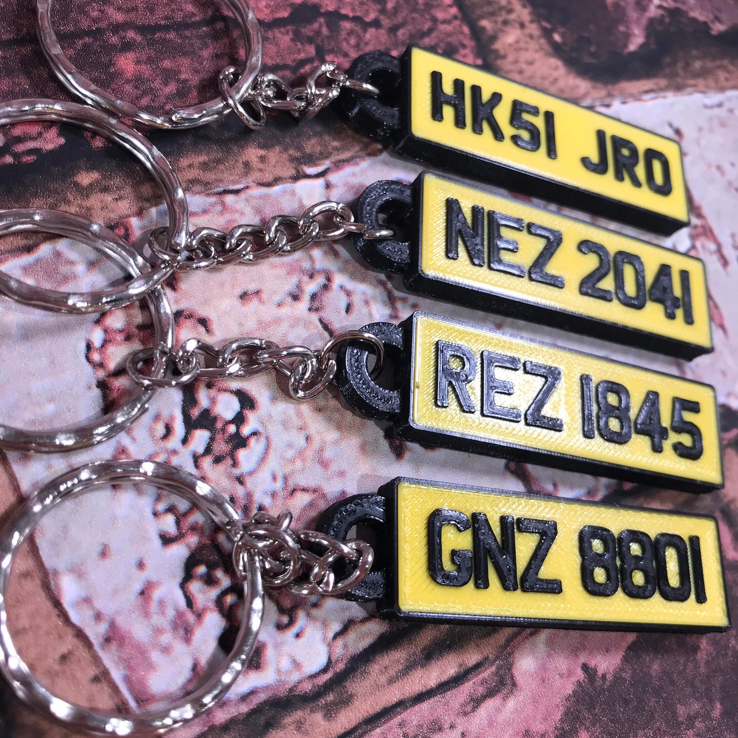 Numberplate Keyring - Keychain - Personalised 3D Printed - Hire Car - Car Business - Fun Gift - Stocking Filler - Gifts for him