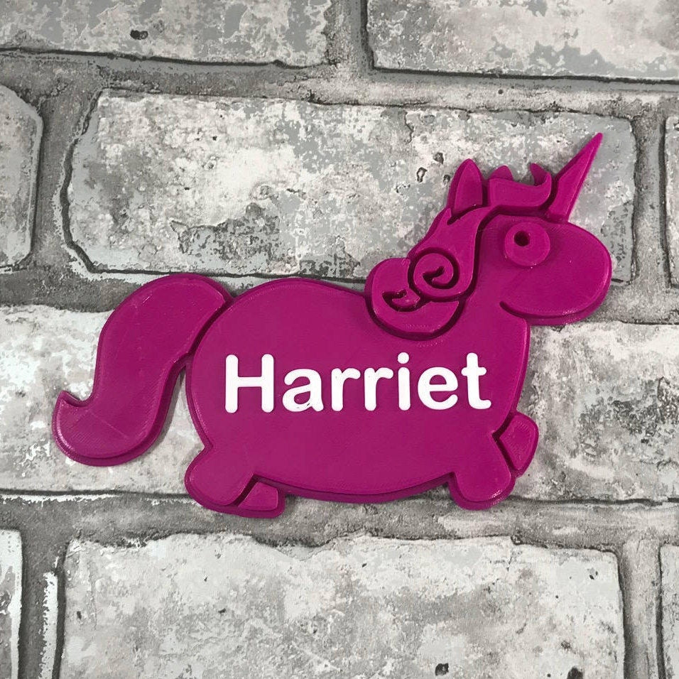 Door Plaque Unicorn - Personalised - 3D Printed - Unicorn Lover - Nursery - Children - Bedroom - Christmas Gift