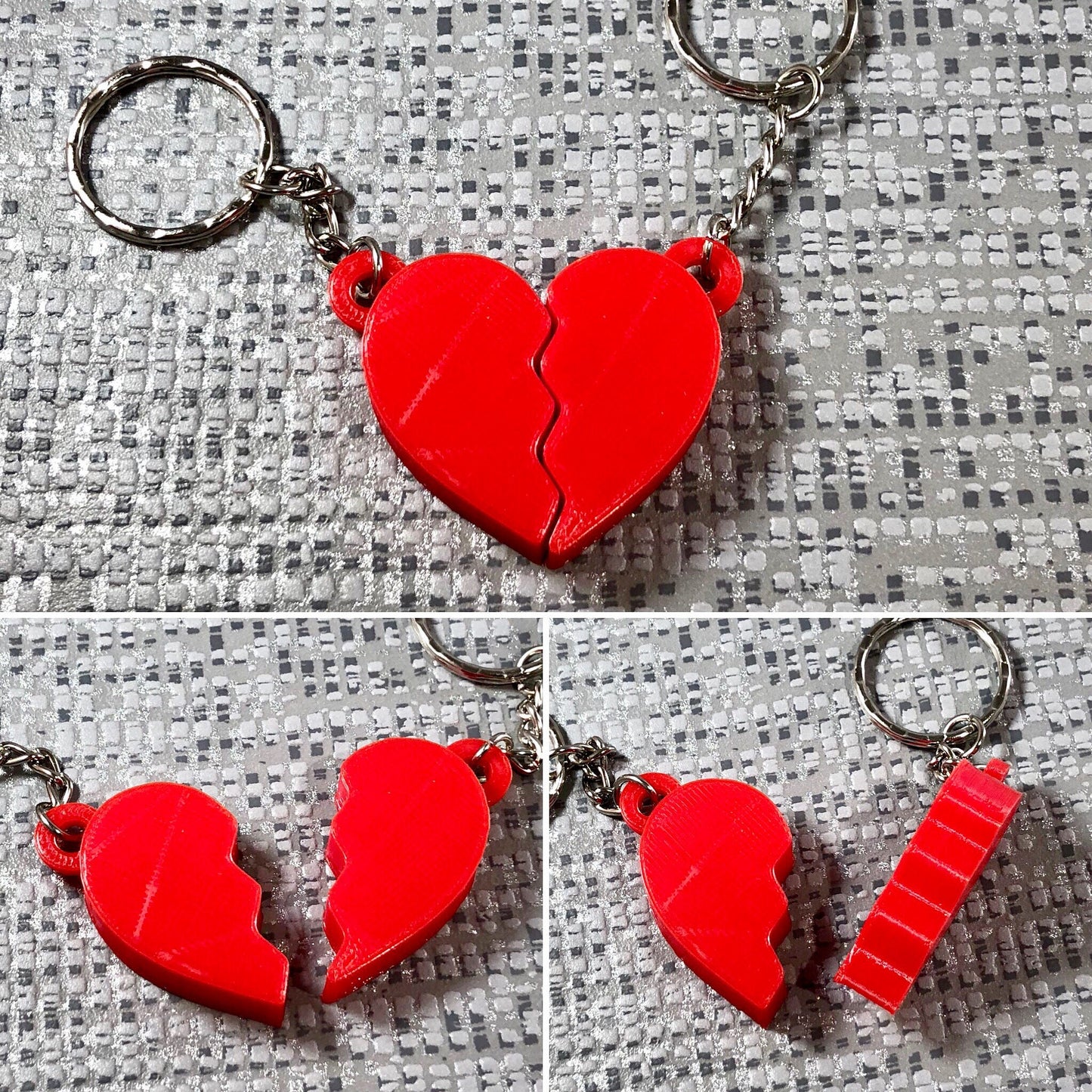 Lovers Heart Keyring - Keychain - 3D Printed - Valentines Day - Gifts for lovers - Gifts for friends - Friendship - Small Gifts