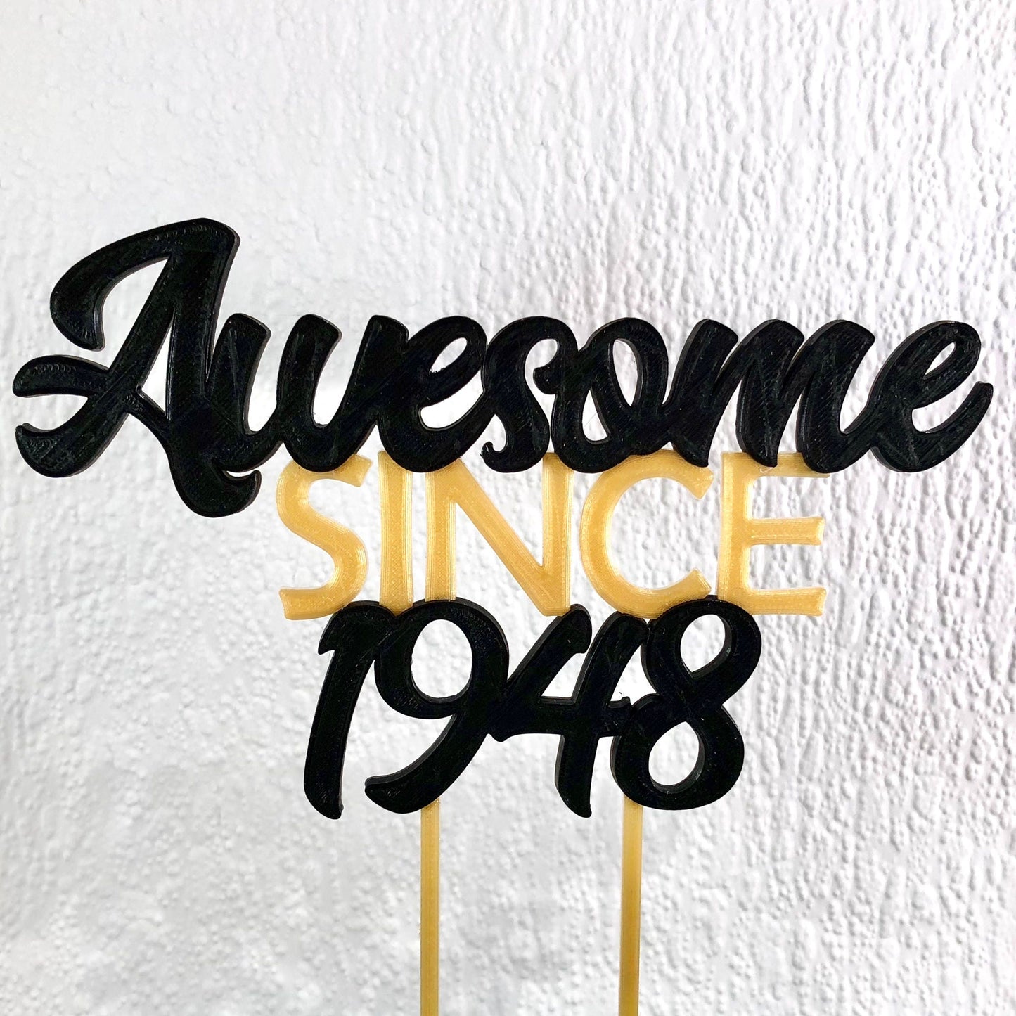 Awesome Since 1948 - Birthday Cake Topper - 70th/18th/21st/30th/40th/50th/60th - Fully Personalised - Cake Decorations - Party Supplies