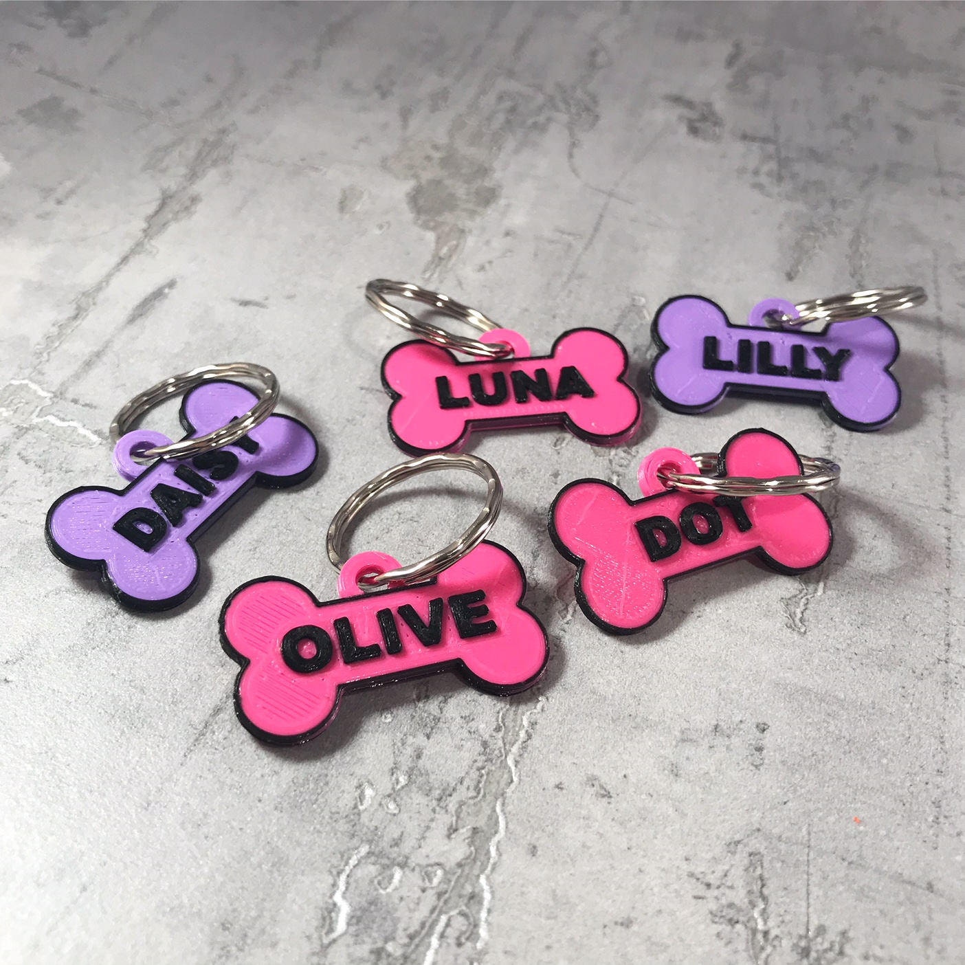 Dog Tag Pet ID - Dog Collar ID Tag - 3D Printed - Personalised Pet ID Tag for Cat or Small Dog