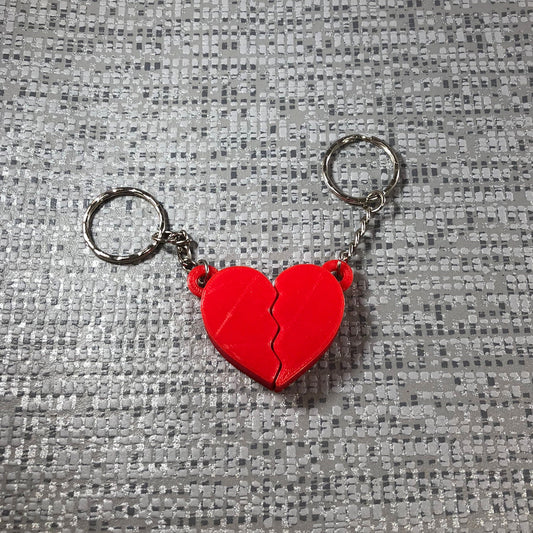 Lovers Heart Keyring - Keychain - 3D Printed - Valentines Day - Gifts for lovers - Gifts for friends - Friendship - Small Gifts