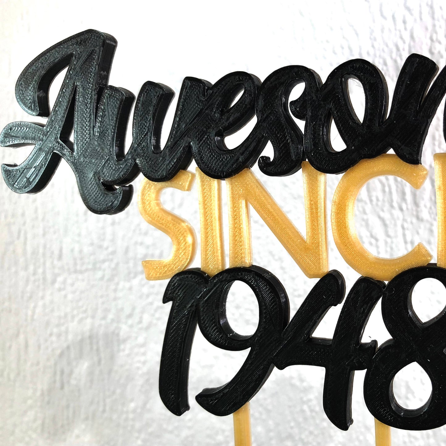 Awesome Since 1950 - Birthday Cake Topper *ANY YEAR* - 70th/18th/21st/30th/40th/50th/60th - Personalised - Cake Decorations - Party Supplies