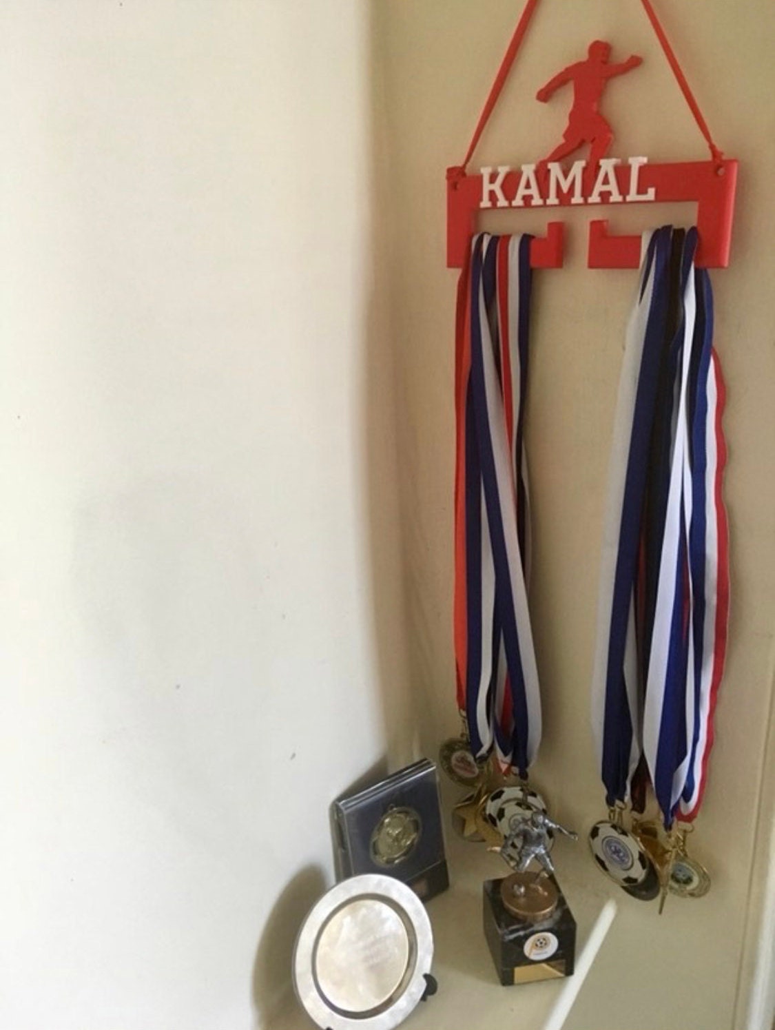 Football Medal Hanger/Holder - Personalised - 3D Printed - Footballer - Trophy - any Sport available