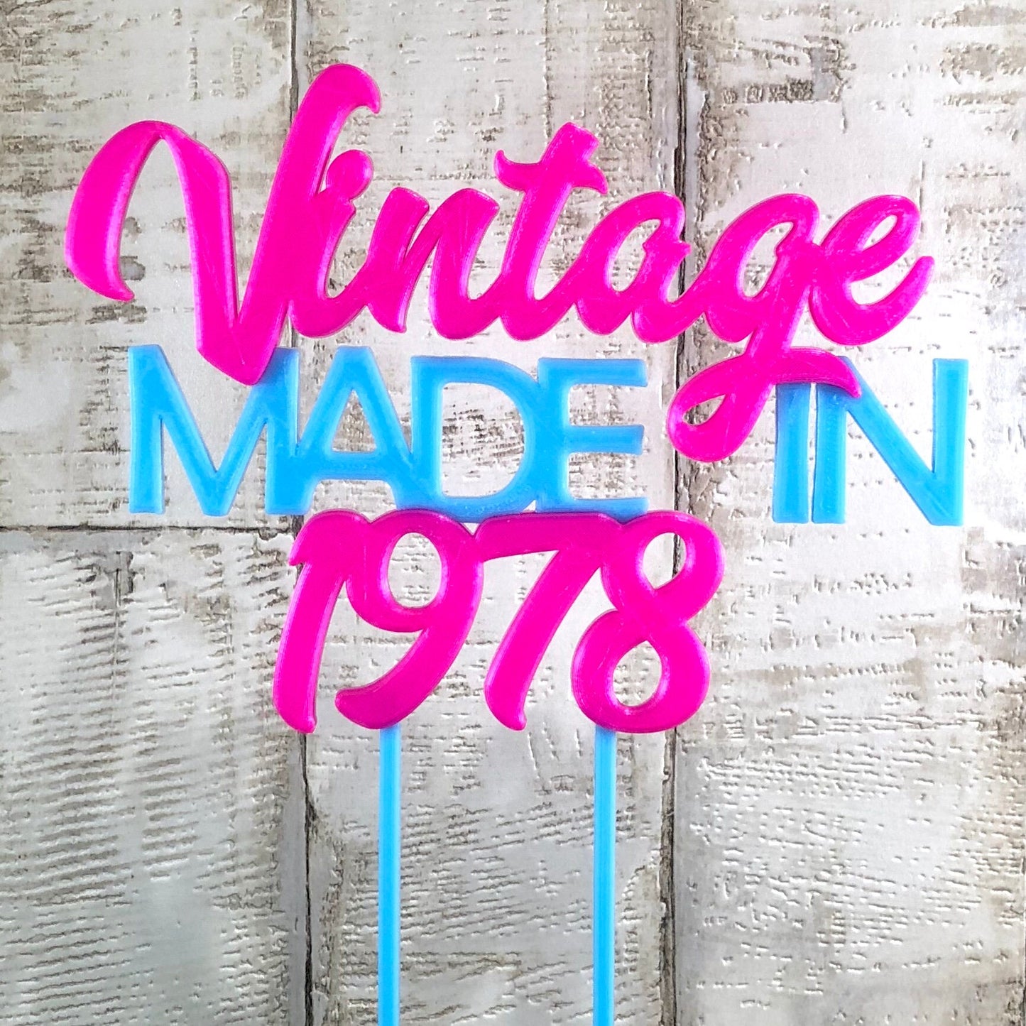 Vintage Made In 1979 - Birthday Cake Topper - 40th/18th/21st/30th/50th/60th/70th - Cake Decorations - Party Supplies - Party Decor