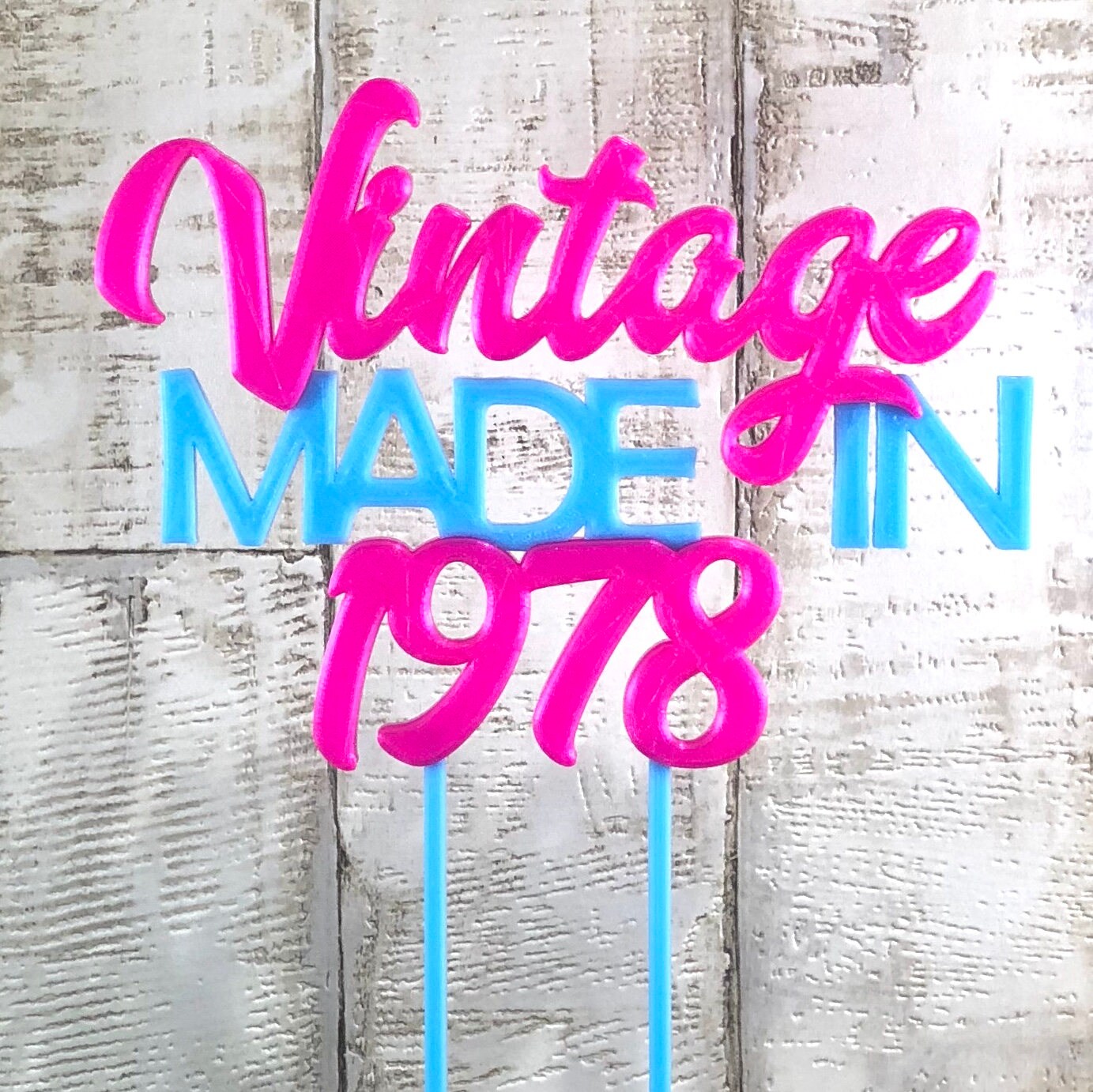 Vintage Made In 1979 - Birthday Cake Topper - 40th/18th/21st/30th/50th/60th/70th - Cake Decorations - Party Supplies - Party Decor