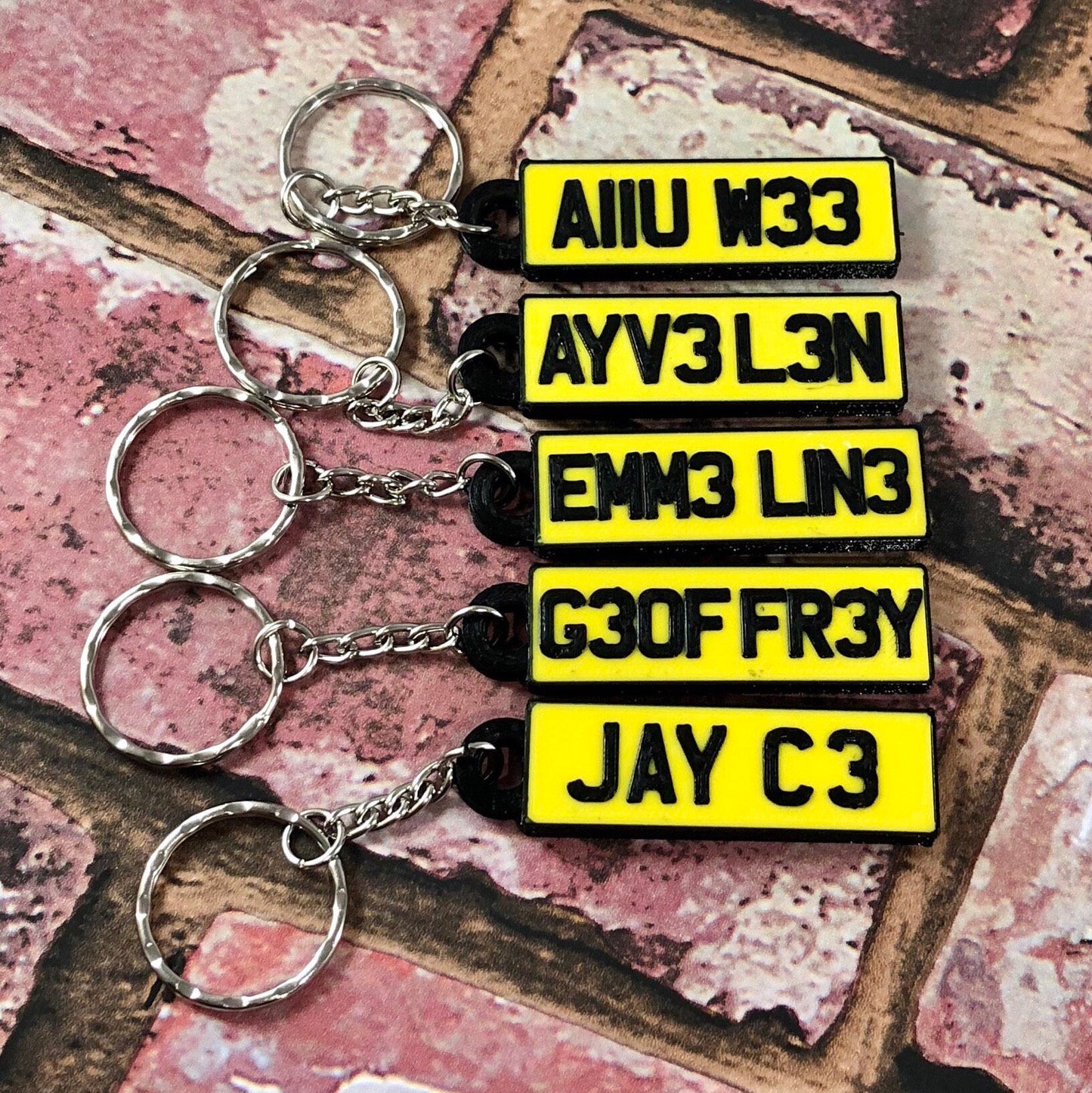 Numberplate Keyring - Keychain - Personalised 3D Printed - Hire Car - Car Business - Fun Gift - Stocking Filler - Gifts for him