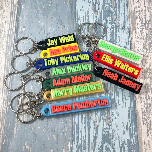 Keychain/Keyring - 3D Printed- Personalised- Gifts for Children - Gifts for Her - Gifts for Him - Party Bag Fillers - Name Tags - School Bag