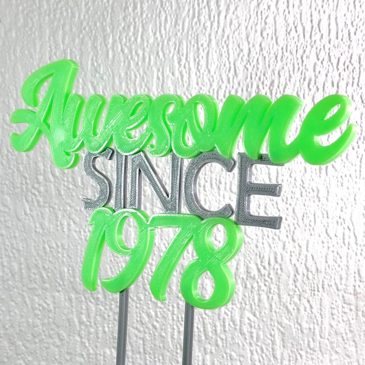 Awesome Since 1978 - Birthday Cake Topper - 40th/18th/21st/30th/50th/60th/70th - Personalised - Cake Decorations - Party Supplies