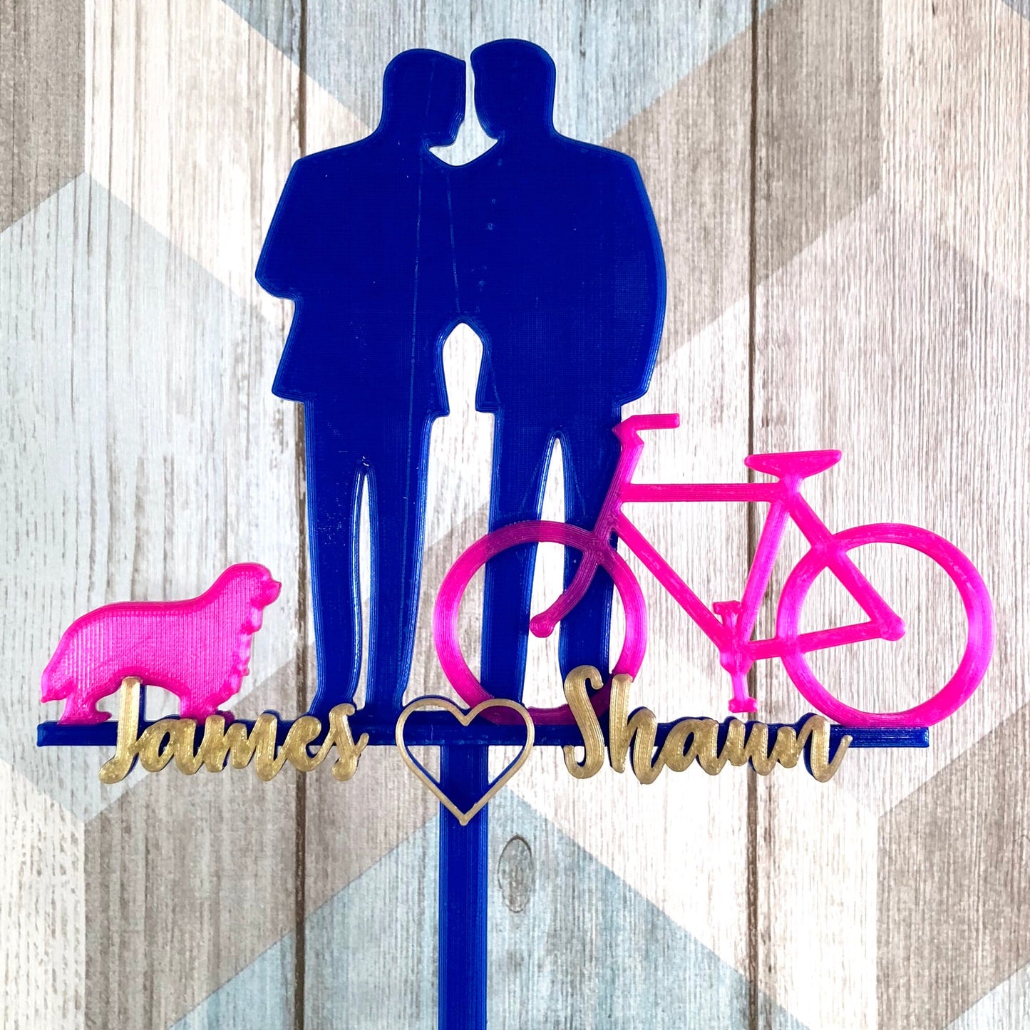 Mr and Mr Wedding Engagement Cake Topper - Silhouette - Personalised - Cake Decorations - Groom - Party Supplies - Custom Order