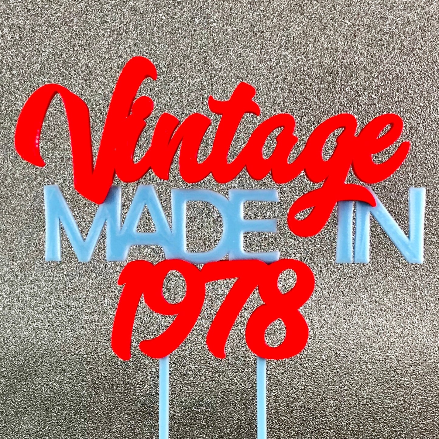 Vintage Made In 1979 - Birthday Cake Topper - 40th/18th/21st/30th/50th/60th/70th - Cake Decorations - Party Supplies - Party Decor