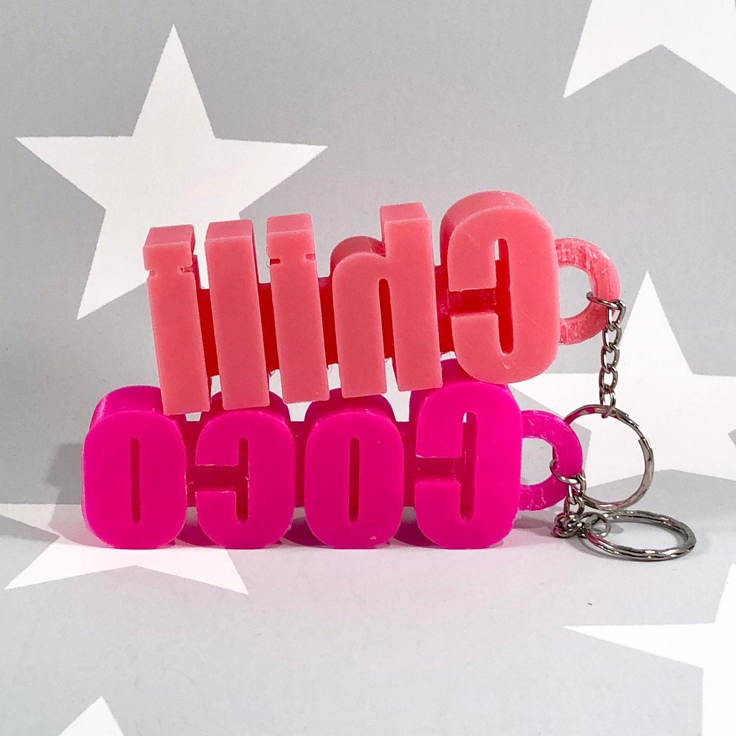 Large Chunky Keyring - Keychain - Personalised 3D Printed - Party Bag Fillers - School Bag - Birthday - Small Gifts - Wedding Favours