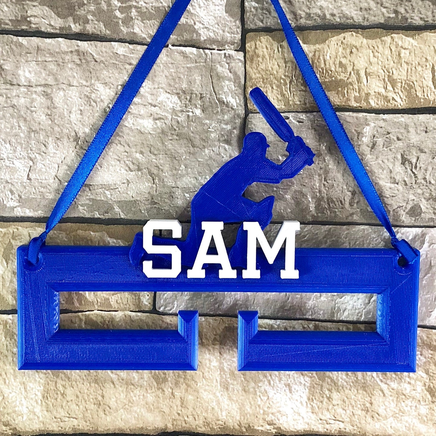 Cricket Medal Hanger/Holder - Personalised - 3D Printed - Batsman - Trophy - any Sport available