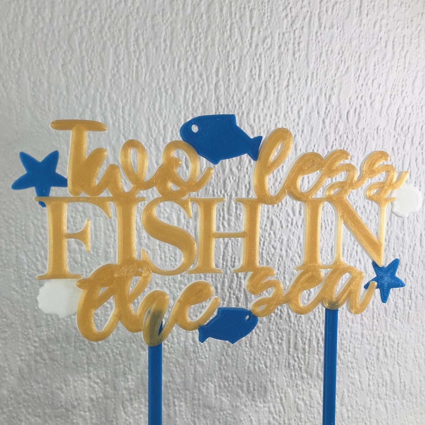 Two Less Fish in the Sea - Wedding - Engagement - Cake Topper - Cake Decorations - Bridal - Party Supplies - Wedding Party - Bride - Groom