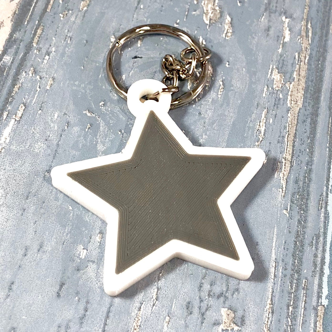 Star Shaped Keyring - Keychain - Personalised 3D Printed - Party Bag Fillers - School Bag - Birthday - Small Gifts - Wedding Favours