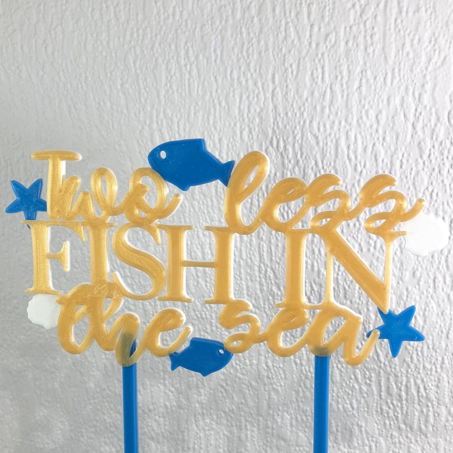 Two Less Fish in the Sea - Wedding - Engagement - Cake Topper - Cake Decorations - Bridal - Party Supplies - Wedding Party - Bride - Groom