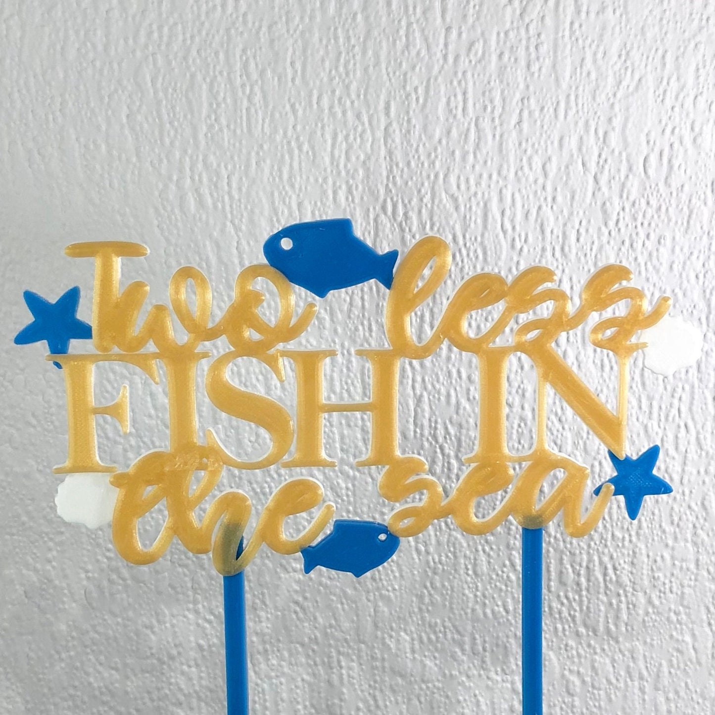 Two Less Fish in the Sea - Wedding - Engagement - Cake Topper - Cake Decorations - Bridal - Party Supplies - Wedding Party - Bride - Groom