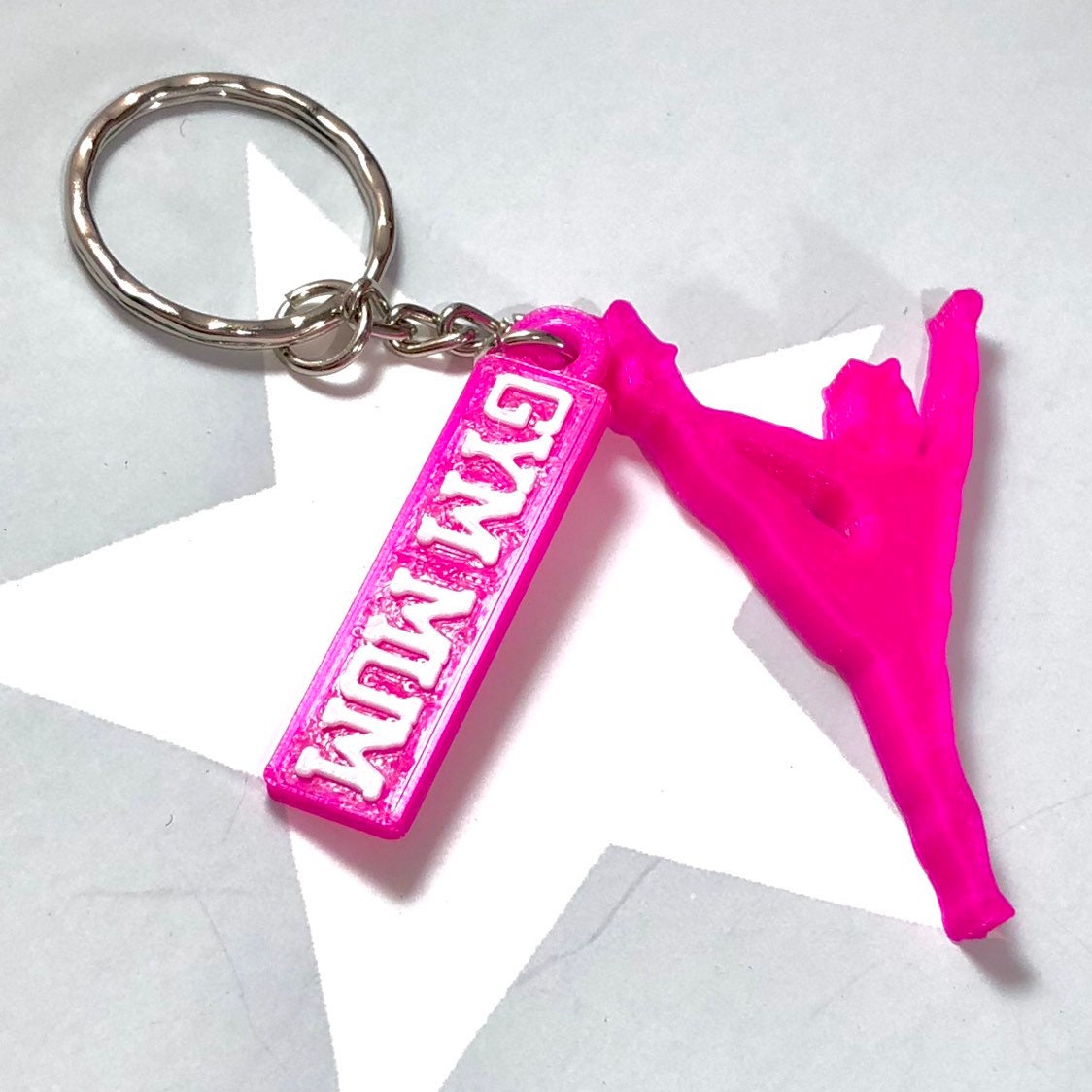 Cheer Gymnast Personalised Keyring - Keychain - 3D Printed - Gymnastics - Gifts for Her - Gifts for Him - Children - Sports - Athletics