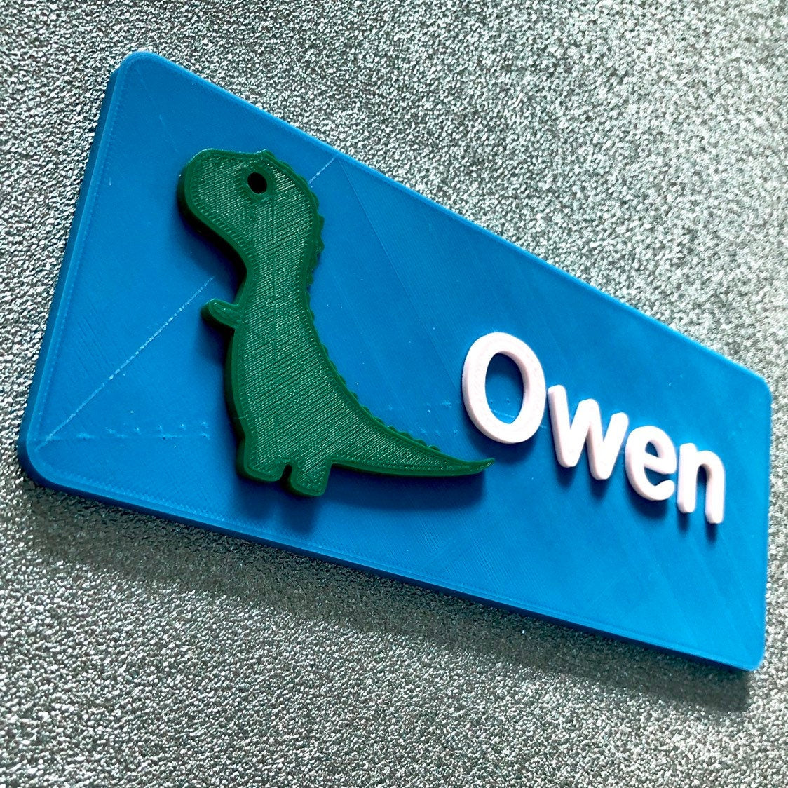 Dinosaur Door Plaque 3D printed - TRex - Personalised - Bedroom Sign - Children - Kids Room - Room Sign