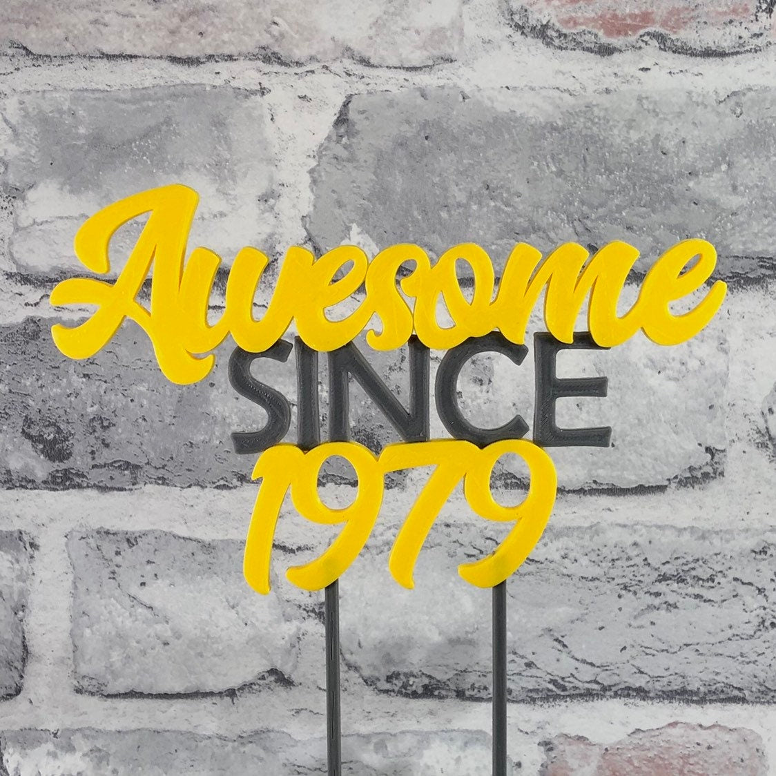 Awesome Since 1979 - Birthday Cake Topper - 40th/18th/21st/30th/50th/60th/70th - Personalised - Cake Decorations - Party Supplies