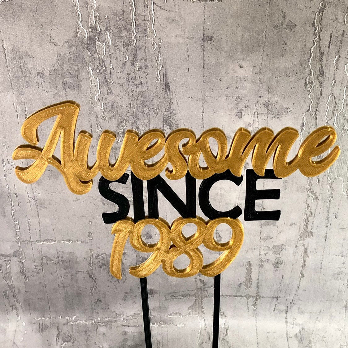 Awesome Since 1989 - Birthday Cake Topper - 30th/18th/21st/40th/50th/60th/70th - Fully Personalised - Cake Decorations - Party Supplies