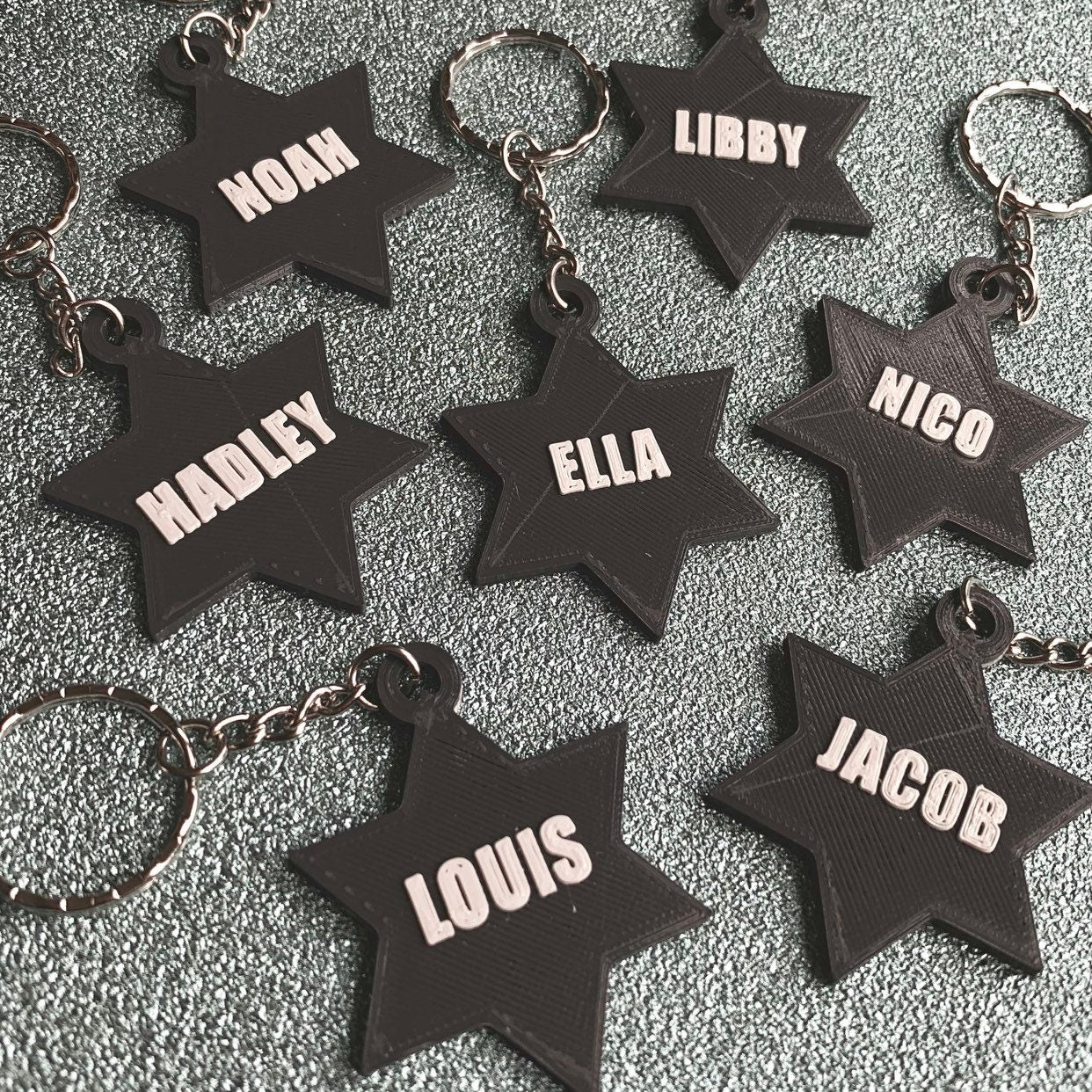 Star Keychain/Keyring - 3D Printed - Personalised - Personalized - Party Bag Fillers - Name Tags - Book Bag- Under 5 Pounds - Star of David