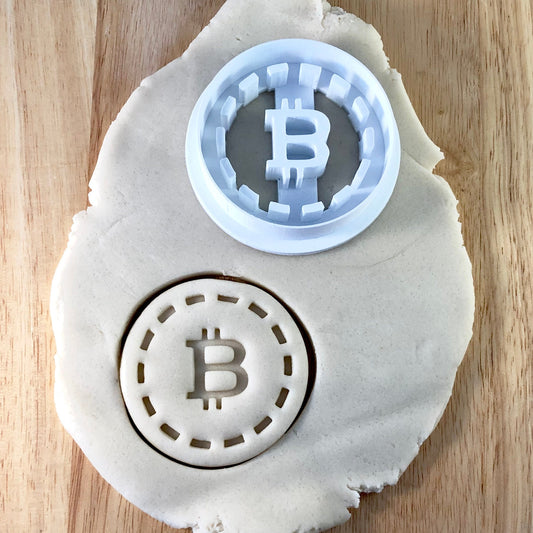 Bitcoin Crypto Currency - Cookie Cutter - Cute Cutter - Biscuit - Fondant - Clay cutter -   Dough - One of a kind