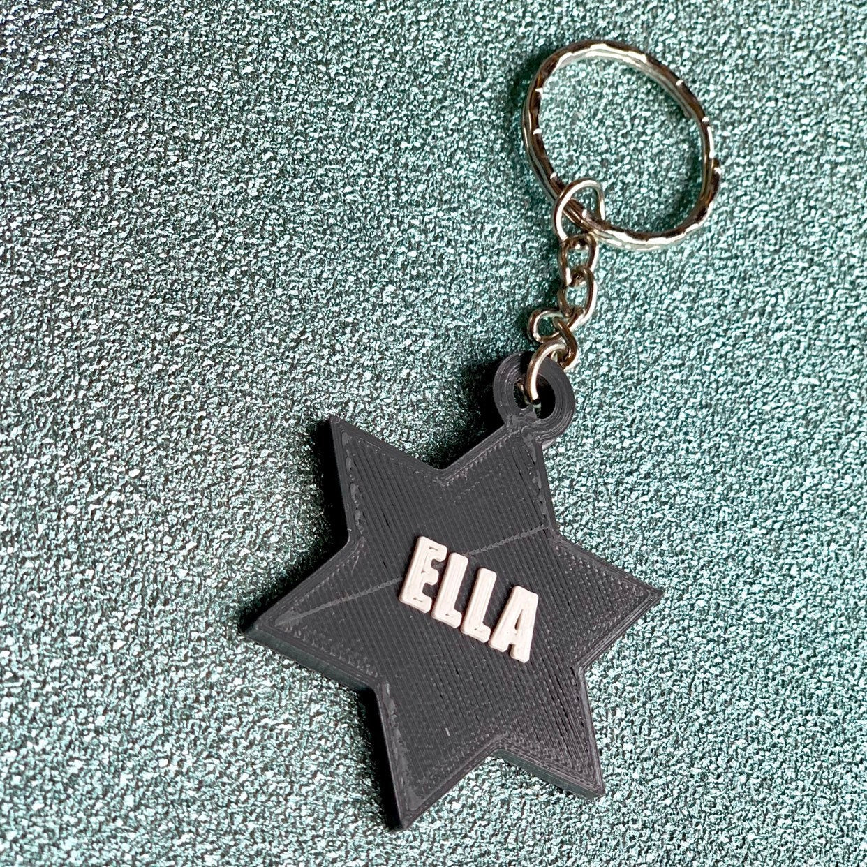 Star Keychain/Keyring - 3D Printed - Personalised - Personalized - Party Bag Fillers - Name Tags - Book Bag- Under 5 Pounds - Star of David