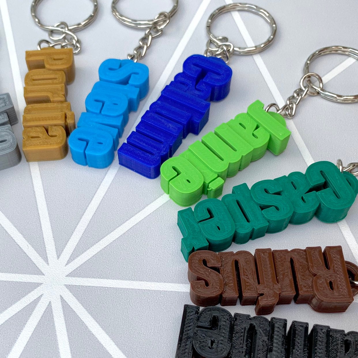 Personalised Keyring - Personalized Keychain - 3D Printed - Party Bag Fillers - School Bag - Book Bag Tag - Under 5 Pounds - Small Gifts