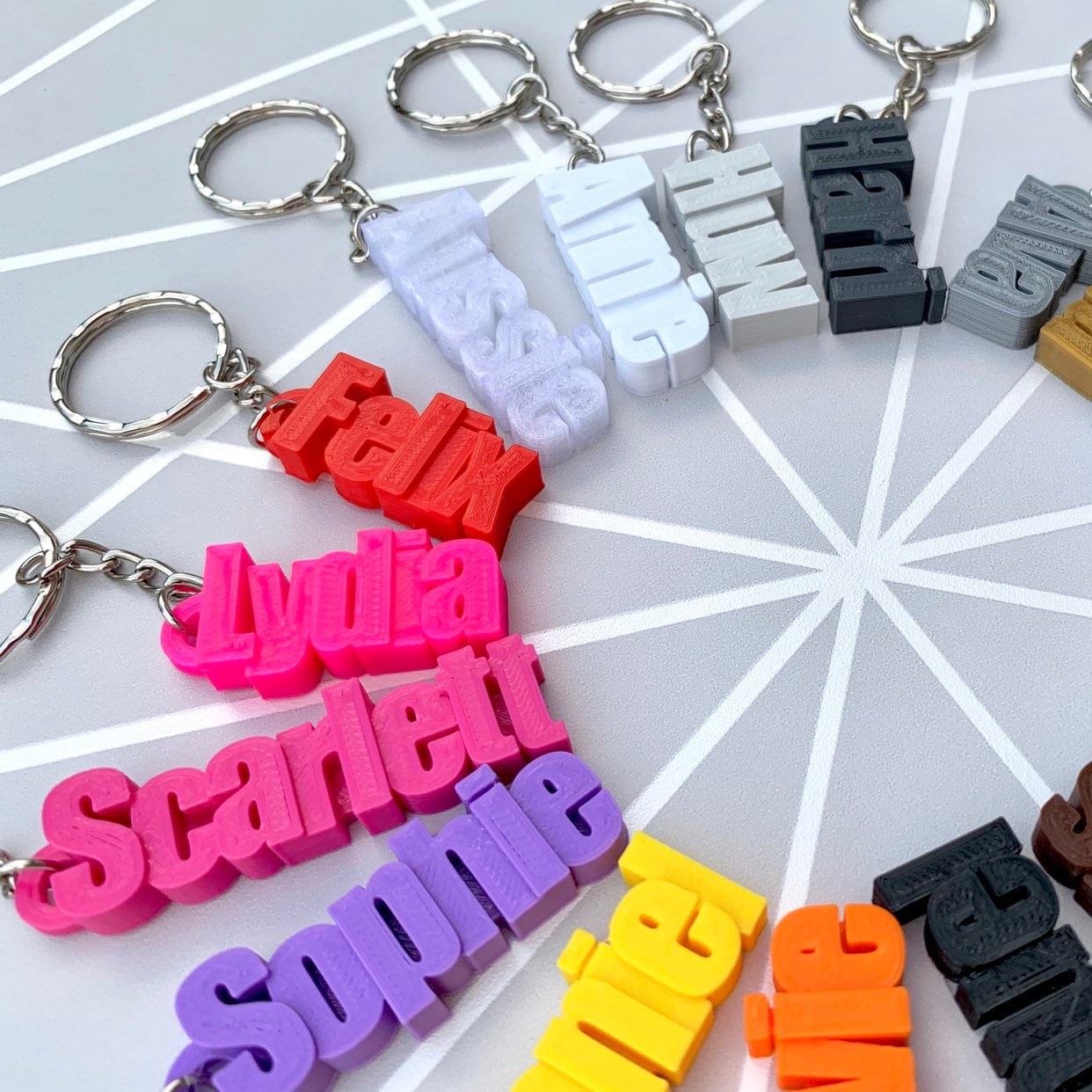 Personalised Keyring - Personalized Keychain - 3D Printed - Party Bag Fillers - School Bag - Book Bag Tag - Under 5 Pounds - Small Gifts