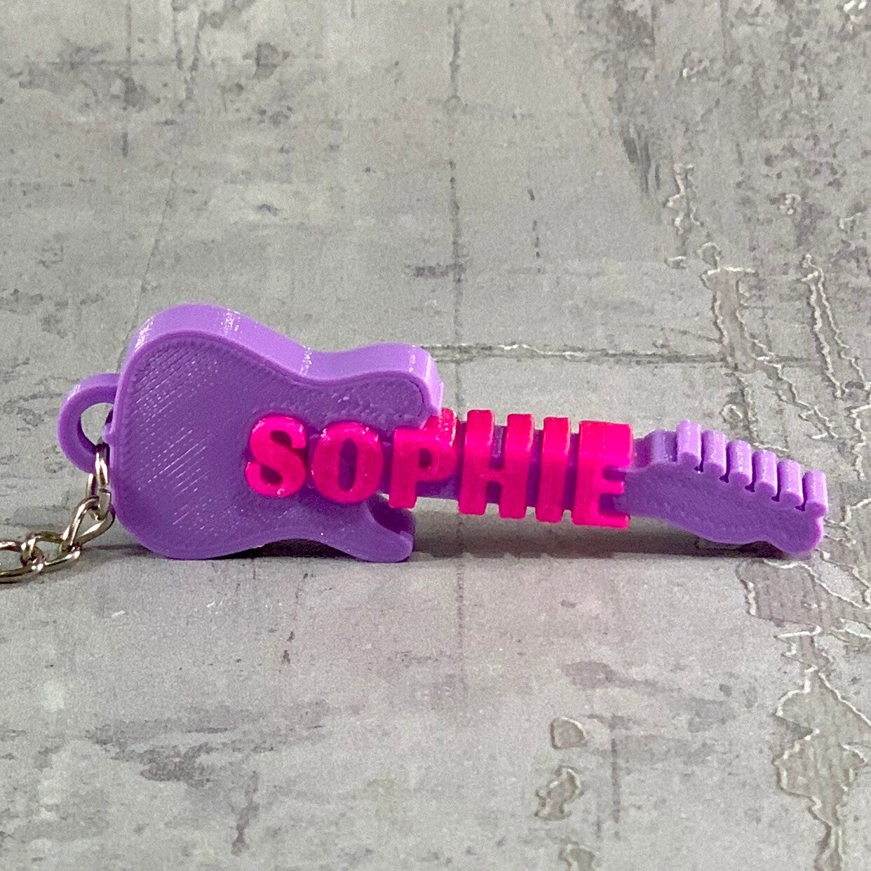 Guitar Keychain/Keyring - T Style - 3D Printed - Personalised - Personalized - Party Bag Fillers - Name Tags - Book Bag - Under 5 Pounds