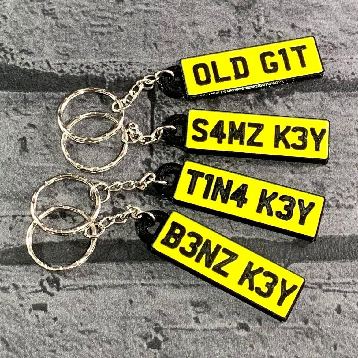 Numberplate Keyring - Keychain - Personalised 3D Printed - Hire Car - Car Business - Fun Gift - Stocking Filler - Gifts for him