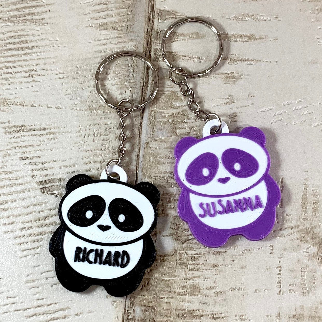 Panda Keyring - Keychain - Personalised 3D Printed - Party Bag Fillers - School Bag - Birthday - Small Gifts - Kawaii - Cute - Under 5 Pound