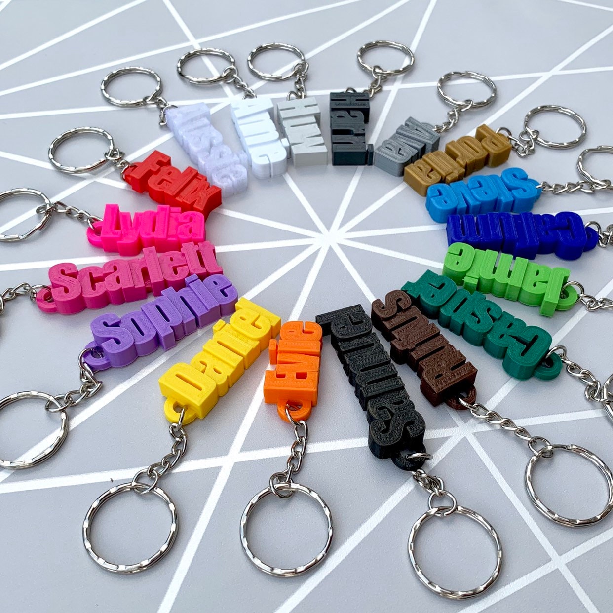 Personalised Keyring - Personalized Keychain - 3D Printed - Party Bag Fillers - School Bag - Book Bag Tag - Under 5 Pounds - Small Gifts