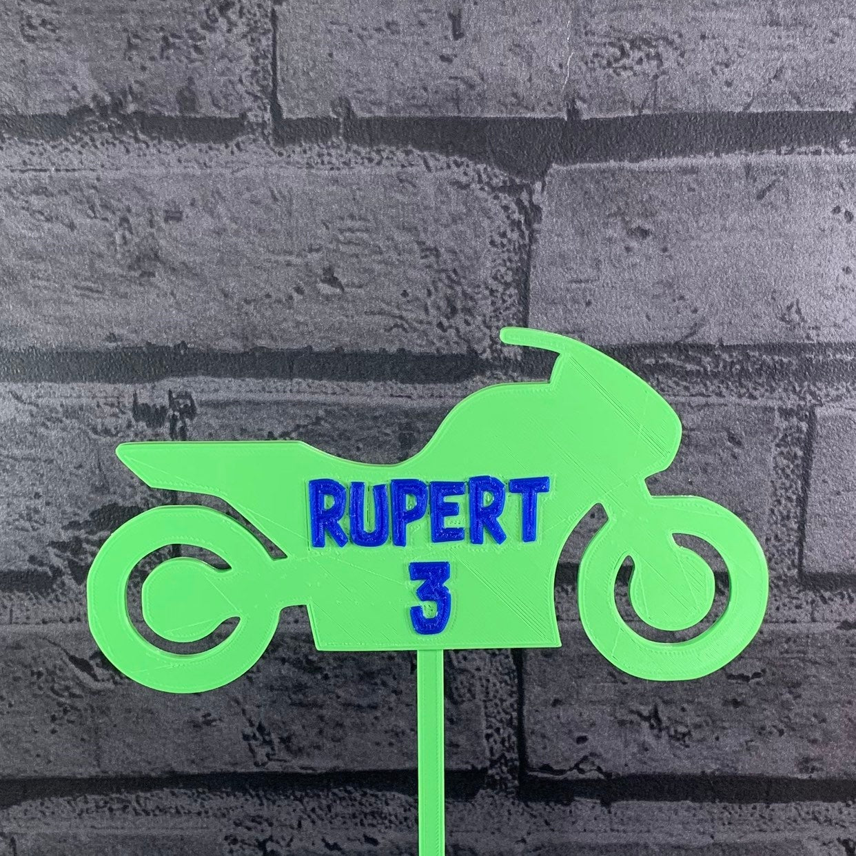 Motorbike - Motorcycle - Birthday Cake Topper - Personalised - Cake Decorations - Party Supplies - Biker