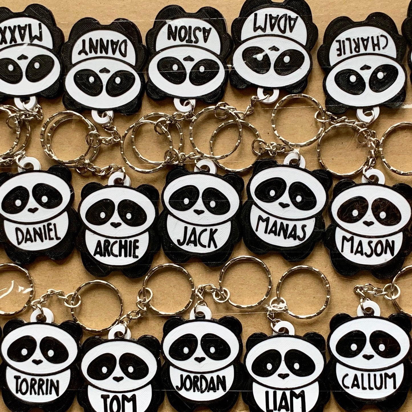 Panda Keyring - Keychain - Personalised 3D Printed - Party Bag Fillers - School Bag - Birthday - Small Gifts - Kawaii - Cute - Under 5 Pound