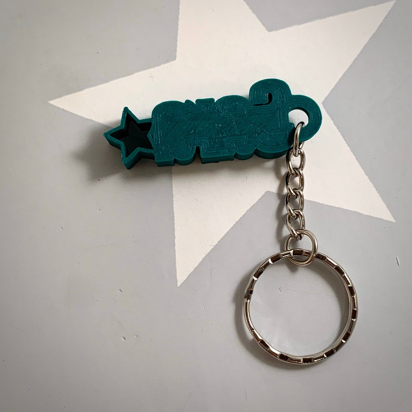 Star - Personalised Keyring - Personalized Keychain - 3D Printed - Party Bag Fillers - School Bag - Book Bag Tag - Under 5 Pounds - Stocking