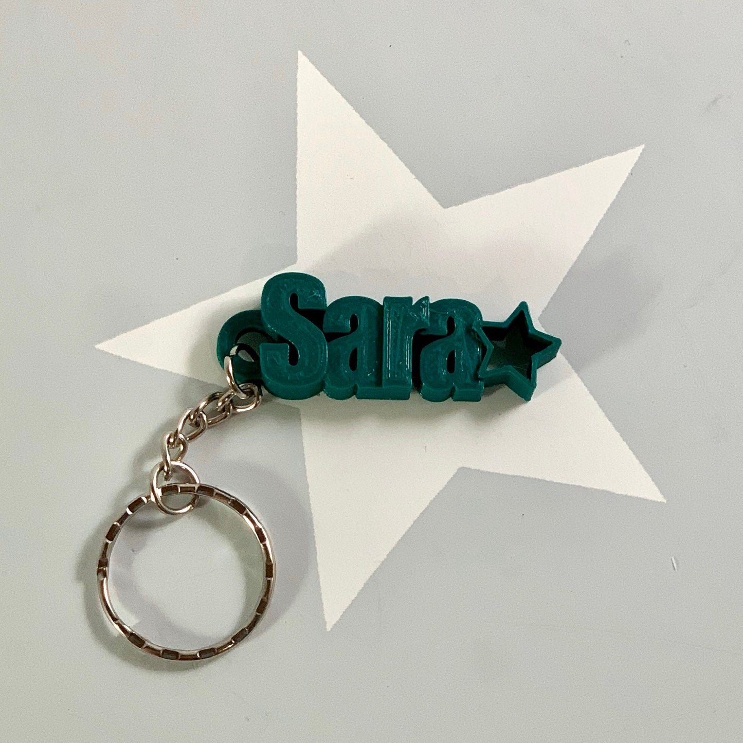 Star - Personalised Keyring - Personalized Keychain - 3D Printed - Party Bag Fillers - School Bag - Book Bag Tag - Under 5 Pounds - Stocking