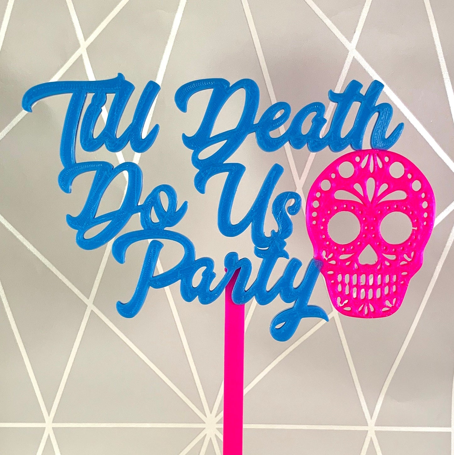 Sugar Skull Cake Topper - 3D Printed - Day of the Dead - Cake Decorations - Party Decorations - Wedding - Anniversary - Engagement - Gothic