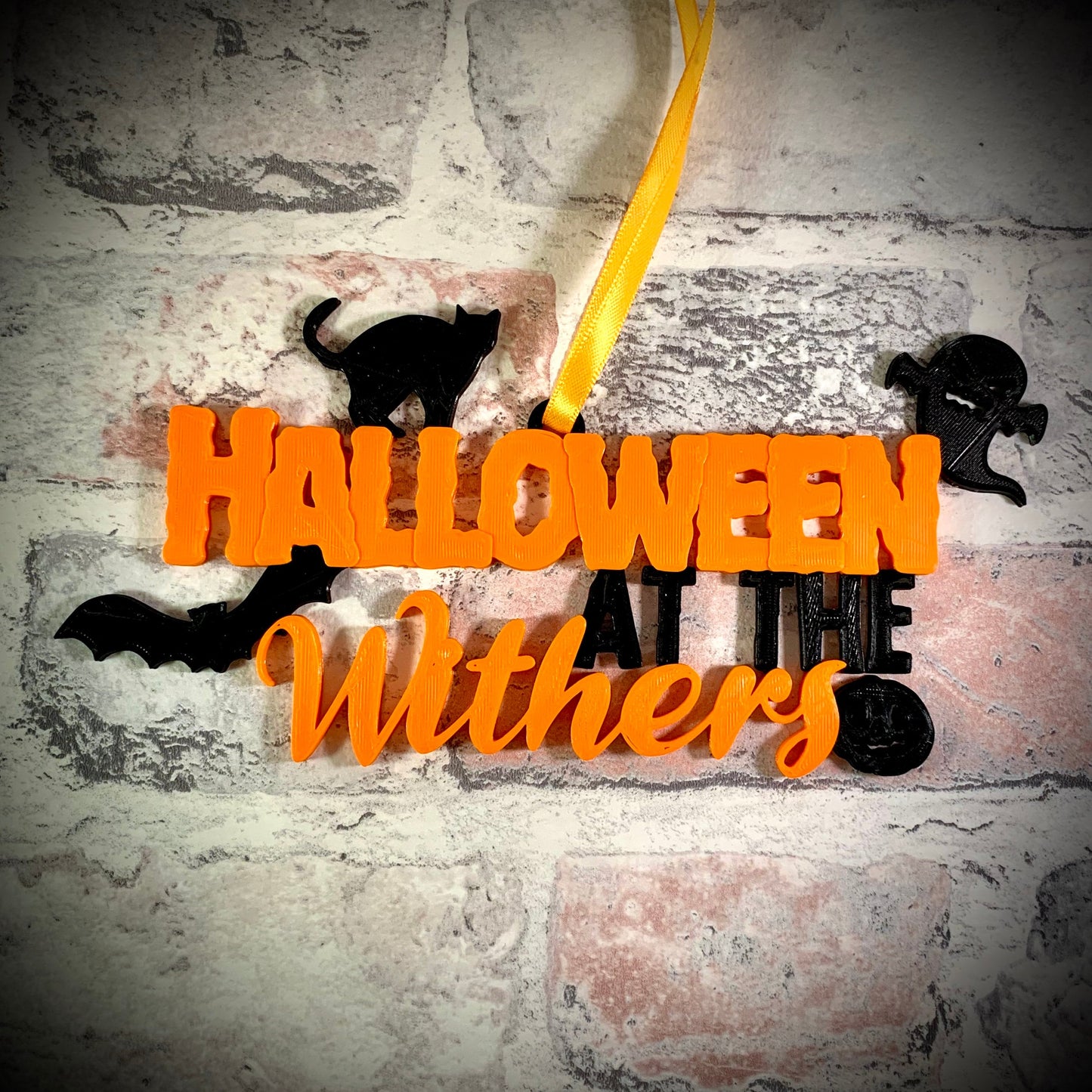 Halloween at the sign - 3D Printed - Personalised - Spooky - Pumpkin - Halloween Party - Creepy - Witches - Ghouls - Party Decorations