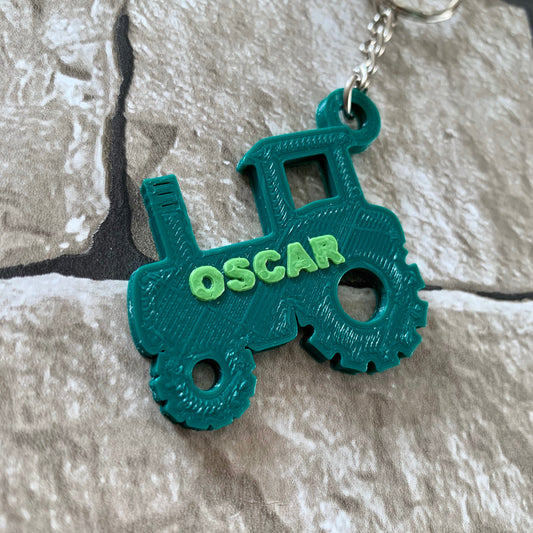 Tractor Keychain/Keyring - 3D Printed - Personalised - Vehicles - Farm - Personalized - Party Bag Fillers - Book Bag- Under 5 Pounds