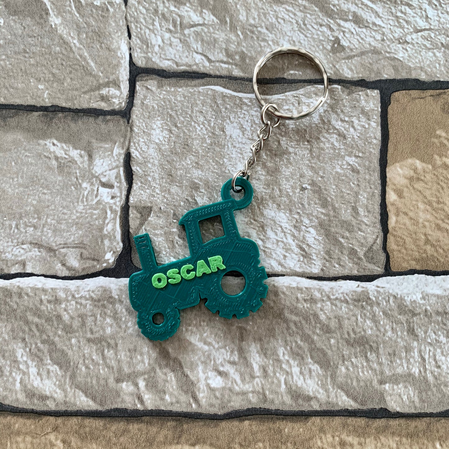 Tractor Keychain/Keyring - 3D Printed - Personalised - Vehicles - Farm - Personalized - Party Bag Fillers - Book Bag- Under 5 Pounds