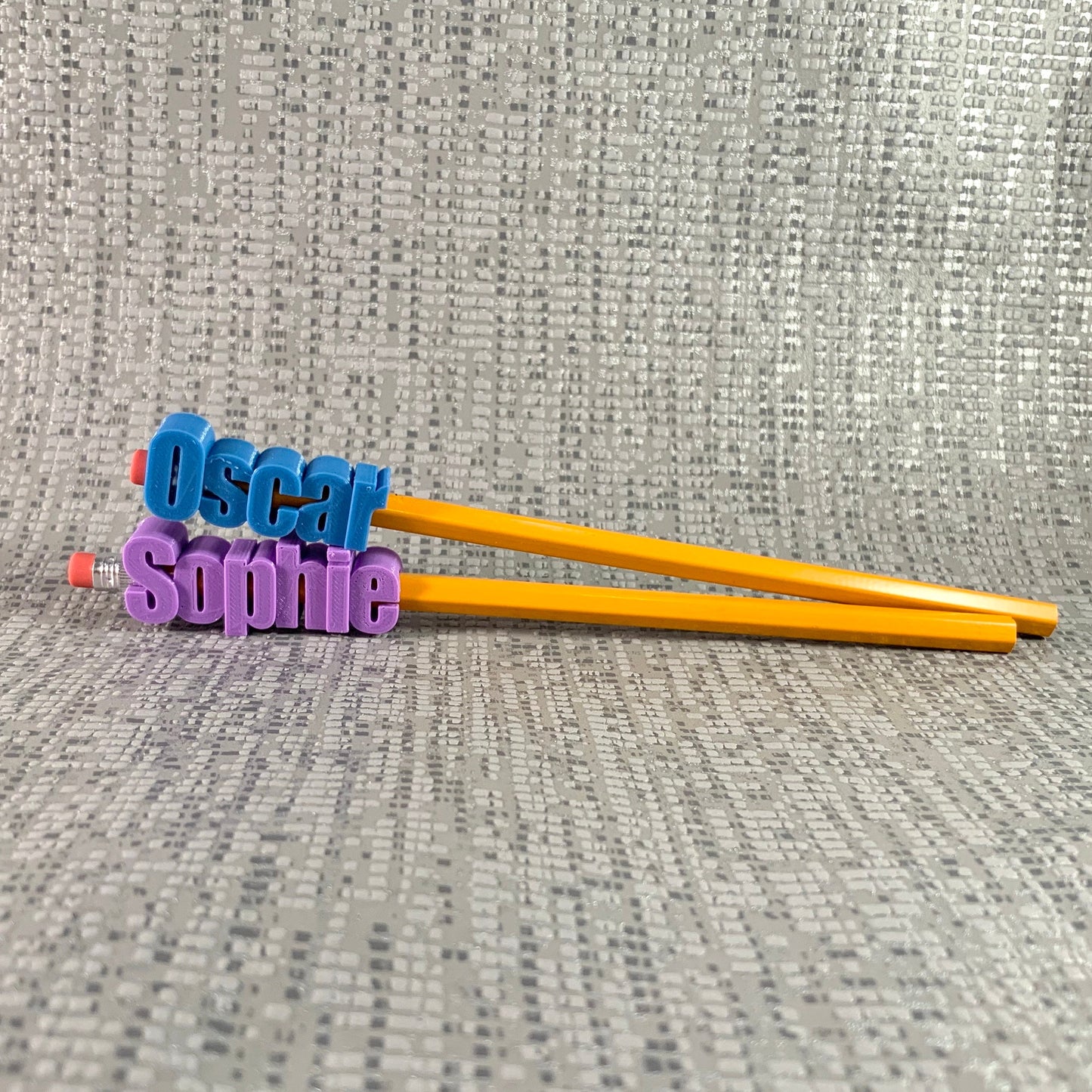 Pencil Topper Personalised Name - 3D Printed - Party Bag Fillers - Favours - School Bag - Under 5 Pounds - Small Gifts - Teachers Gift