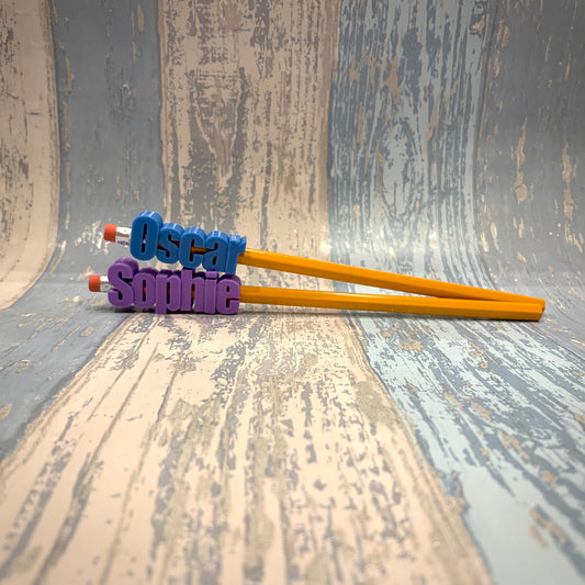 Pencil Topper Personalised Name - 3D Printed - Party Bag Fillers - Favours - School Bag - Under 5 Pounds - Small Gifts - Teachers Gift