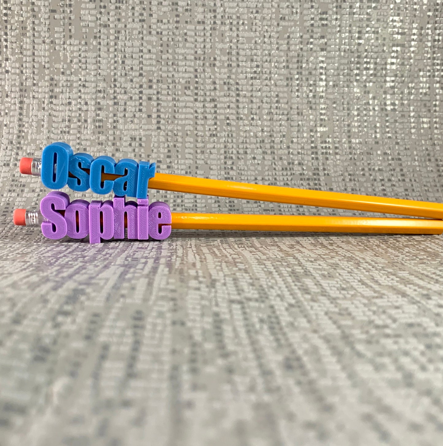 Pencil Topper Personalised Name - 3D Printed - Party Bag Fillers - Favours - School Bag - Under 5 Pounds - Small Gifts - Teachers Gift