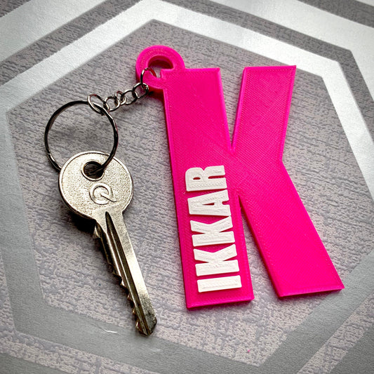 XL Initial Keychain/Keyring - 3D Printed - Personalised - Personalized - Party Bag Fillers - Name Tags - Book Bag- Under 5 Pounds